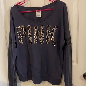 Long sleeve pink brand ,T-shirt material top ,size large